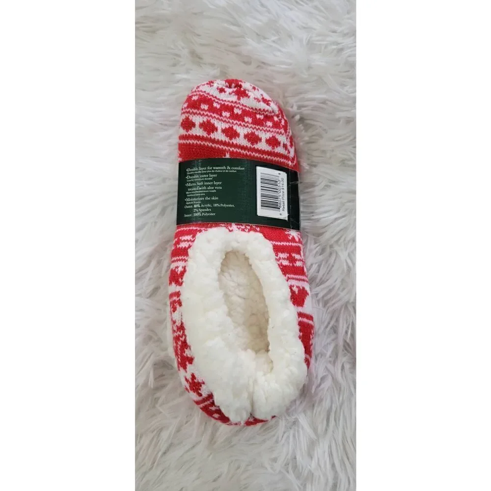 Woolrich Double Layer Slipper Socks with Aloe OSFM NEW With Tags